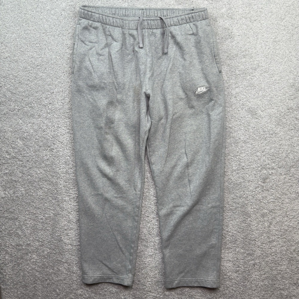 Nike Fleece Heather Gray Sweatpants Joggers Men's XL Embroidered Logo Casual